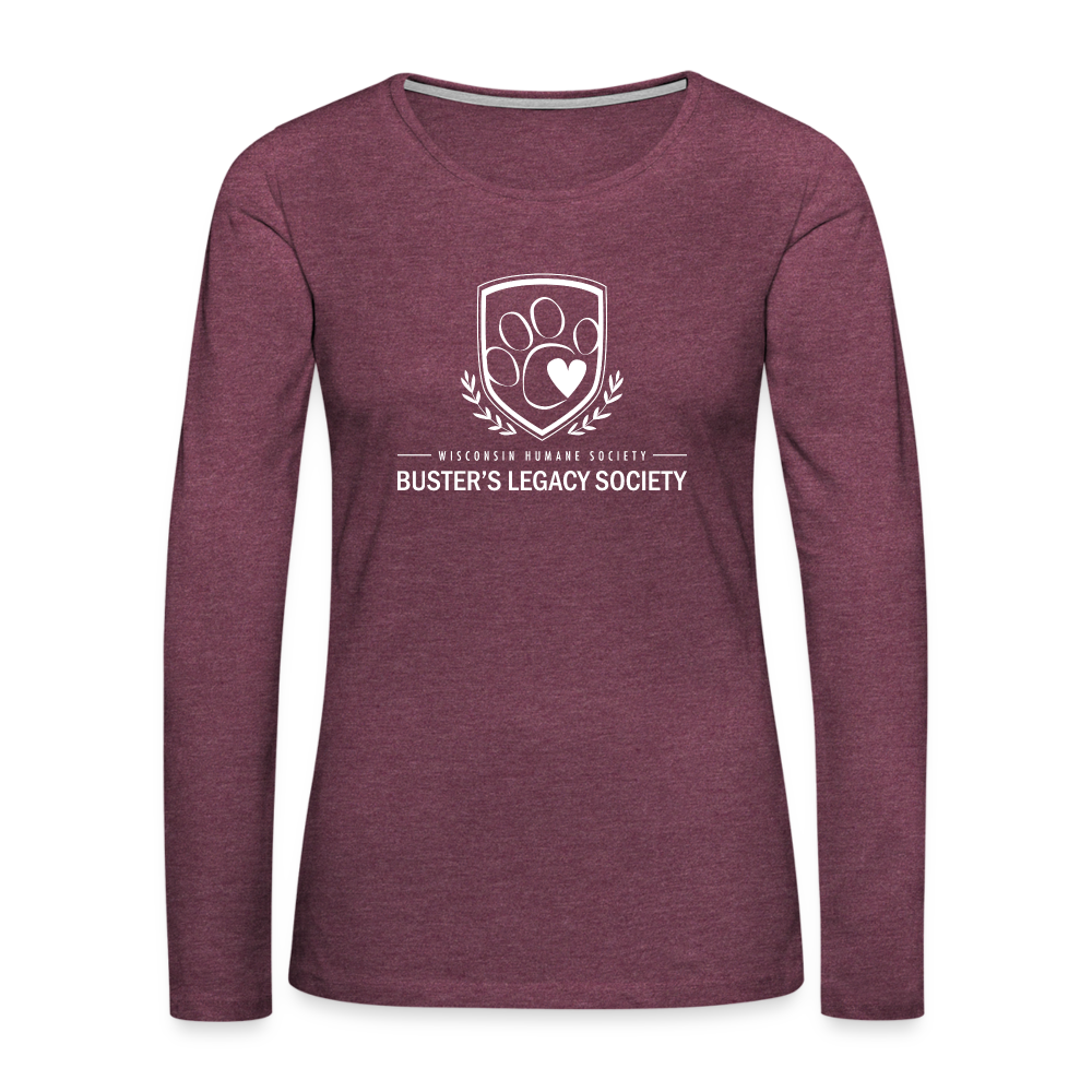 Buster's Legacy Society Contoured Premium Long Sleeve T-Shirt - heather burgundy