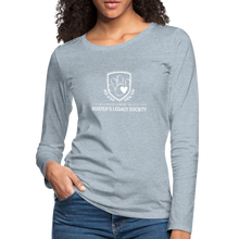 Load image into Gallery viewer, Buster&#39;s Legacy Society Contoured Premium Long Sleeve T-Shirt - heather ice blue