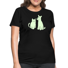 Load image into Gallery viewer, Halloween Costume Contoured Glow-in-the-Dark T-Shirt - black