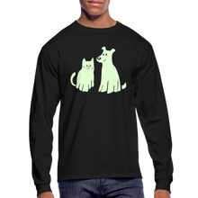 Load image into Gallery viewer, Halloween Costume Glow-in-the-Dark Long Sleeve T-Shirt - black