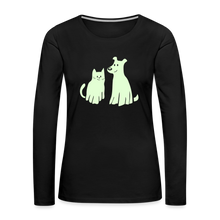 Load image into Gallery viewer, Halloween Costume Glow-in-the-Dark Contoured Premium Long Sleeve T-Shirt - black