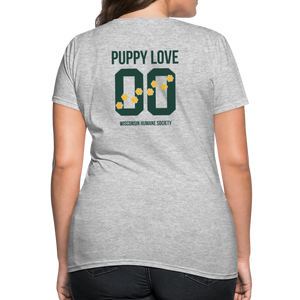 Puppy Love Contoured T-Shirt (Light Colors) - heather gray