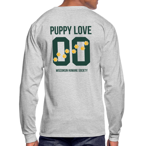 Puppy Love Classic Long Sleeve T-Shirt (Light Colors) - heather gray