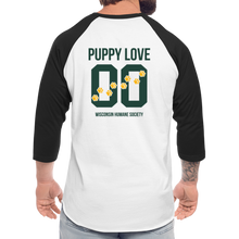 Load image into Gallery viewer, Puppy Love Athletic 3/4 T-Shirt - white/black