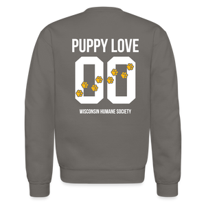 Puppy Love Crewneck Sweatshirt (Dark Colors) - asphalt gray