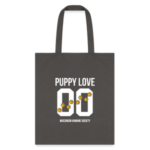 Puppy Love Tote Bag - charcoal