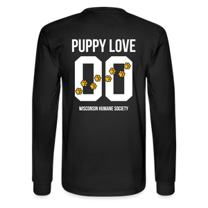 Puppy Love Classic Long Sleeve T-Shirt (Dark Colors) - black