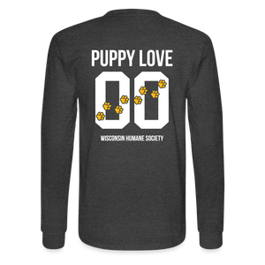 Puppy Love Classic Long Sleeve T-Shirt (Dark Colors) - heather black