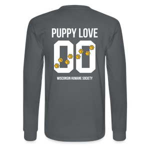 Puppy Love Classic Long Sleeve T-Shirt (Dark Colors) - charcoal