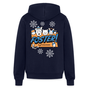 Foster Winter Logo Bella + Canvas Full Zip Hoodie - navy