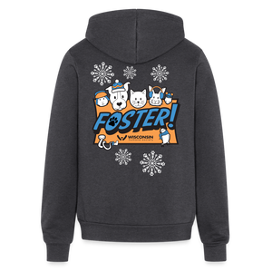 Foster Winter Logo Bella + Canvas Full Zip Hoodie - charcoal grey