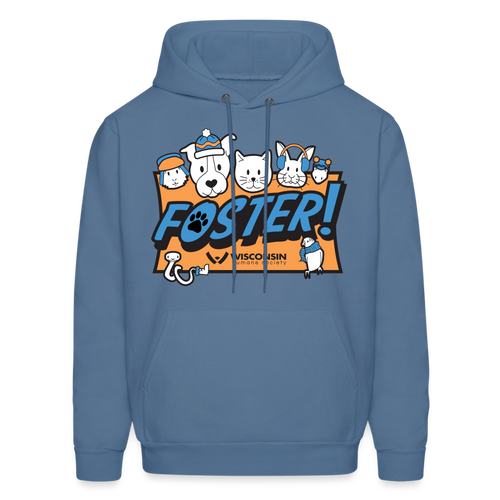 Foster Winter Logo Hoodie - denim blue