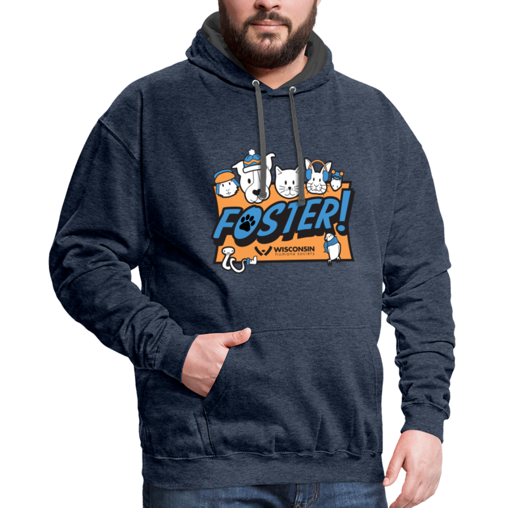 
                  
                    Foster Winter Logo Contrast Hoodie - indigo heather/asphalt
                  
                