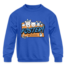 Load image into Gallery viewer, Foster Winter Logo Kids&#39; Crewneck Sweatshirt - royal blue