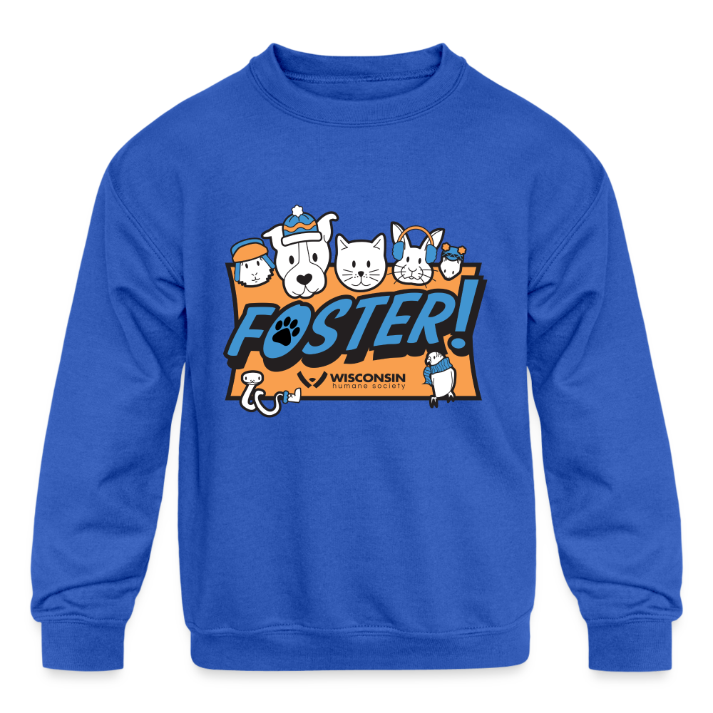 Foster Winter Logo Kids' Crewneck Sweatshirt - royal blue