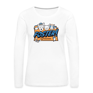 Foster Winter Logo Contoured Premium Long Sleeve T-Shirt - white