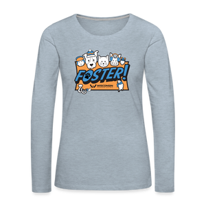 Foster Winter Logo Contoured Premium Long Sleeve T-Shirt - heather ice blue