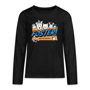Foster Winter Logo Kids' Premium Long Sleeve T-Shirt - charcoal grey