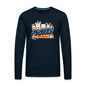 Foster Winter Logo Classic Premium Long Sleeve T-Shirt - deep navy