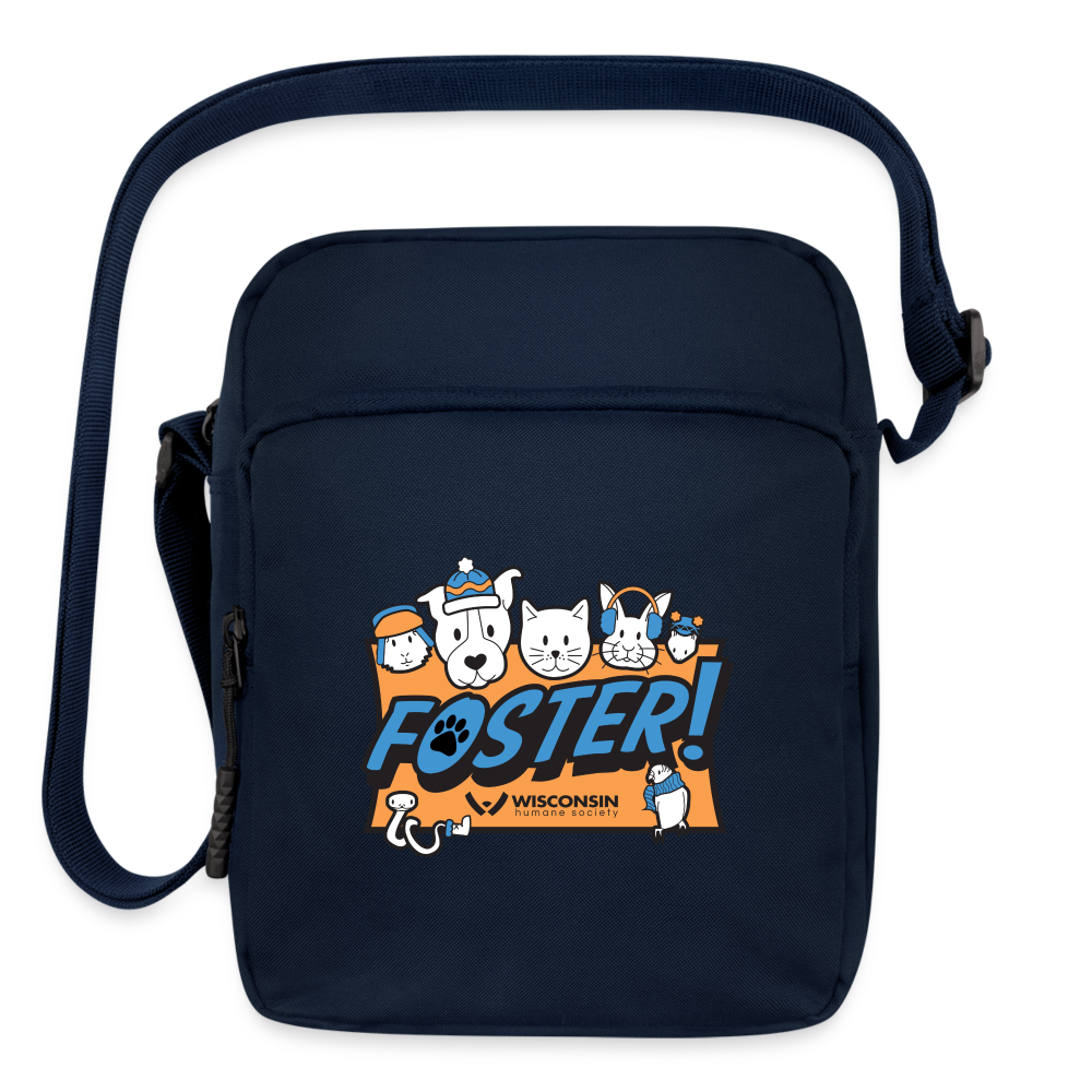 Foster Winter Logo Upright Crossbody Bag - navy
