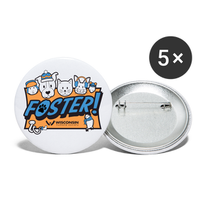 Foster Winter Logo Buttons large 2.2'' (5-pack) - white