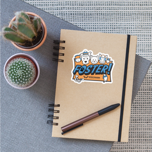 Foster Winter Logo Sticker - white glossy