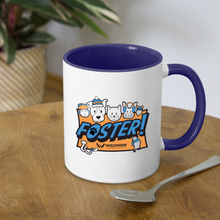 Load image into Gallery viewer, Foster Winter Logo Contrast Coffee Mug - white/cobalt blue