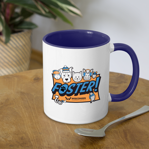 Foster Winter Logo Contrast Coffee Mug - white/cobalt blue