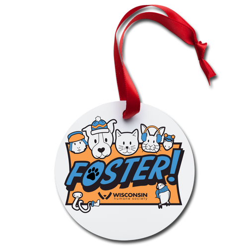 Foster Winter Logo Holiday Ornament - white