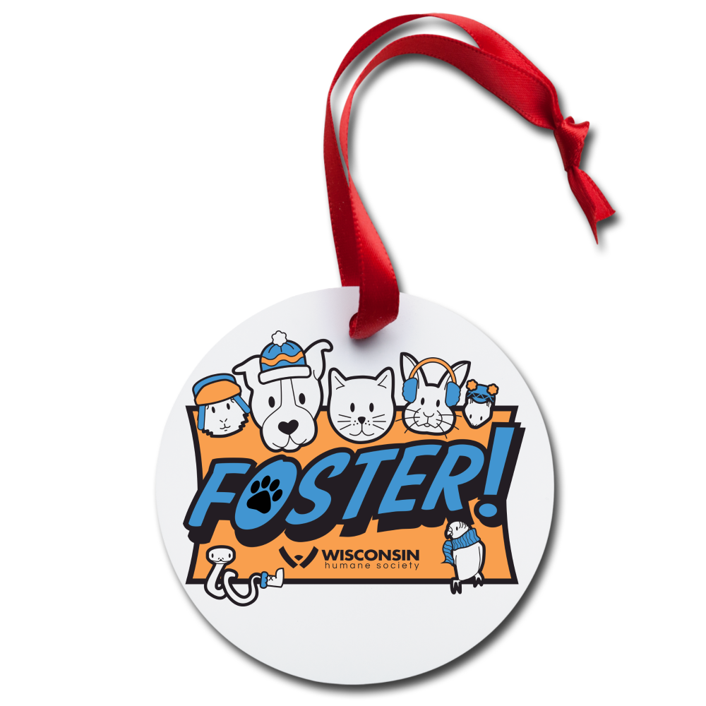 Foster Winter Logo Holiday Ornament - white