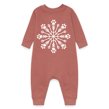 Load image into Gallery viewer, Paw Snowflake Baby Fleece One Piece - mauve