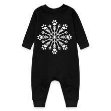 Load image into Gallery viewer, Paw Snowflake Baby Fleece One Piece - black