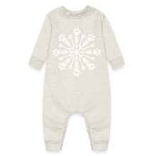 Load image into Gallery viewer, Paw Snowflake Baby Fleece One Piece - heather oatmeal
