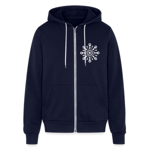 Paw Snowflake Bella + Canvas Full Zip Hoodie - navy