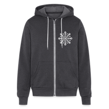 Load image into Gallery viewer, Paw Snowflake Bella + Canvas Full Zip Hoodie - charcoal grey