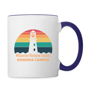 WHS Kenosha Logo Contrast Coffee Mug - white/cobalt blue