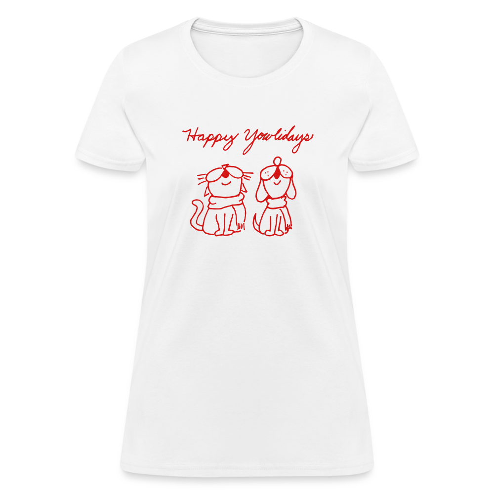 
                  
                    Happy Yowlidays Contoured T-Shirt - white
                  
                