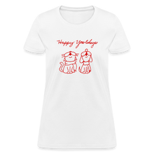 Load image into Gallery viewer, Happy Yowlidays Contoured T-Shirt - white