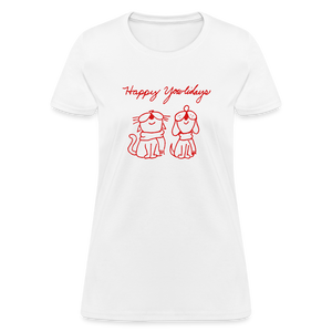 Happy Yowlidays Contoured T-Shirt - white