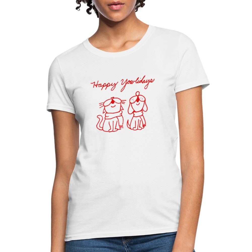 
                  
                    Happy Yowlidays Contoured T-Shirt - white
                  
                