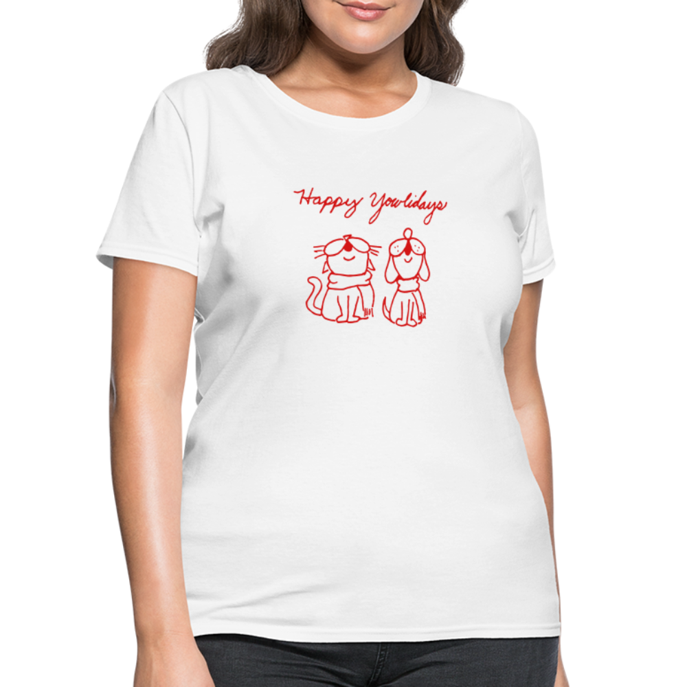 
                  
                    Happy Yowlidays Contoured T-Shirt - white
                  
                