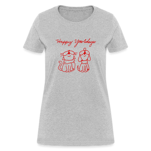 Happy Yowlidays Contoured T-Shirt - heather gray