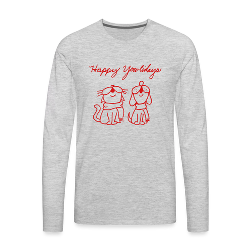 Happy Yowlidays Classic Premium Long Sleeve T-Shirt - heather gray