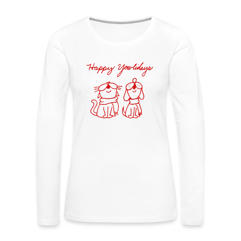 
                  
                    Happy Yowlidays Contoured Premium Long Sleeve T-Shirt - white
                  
                