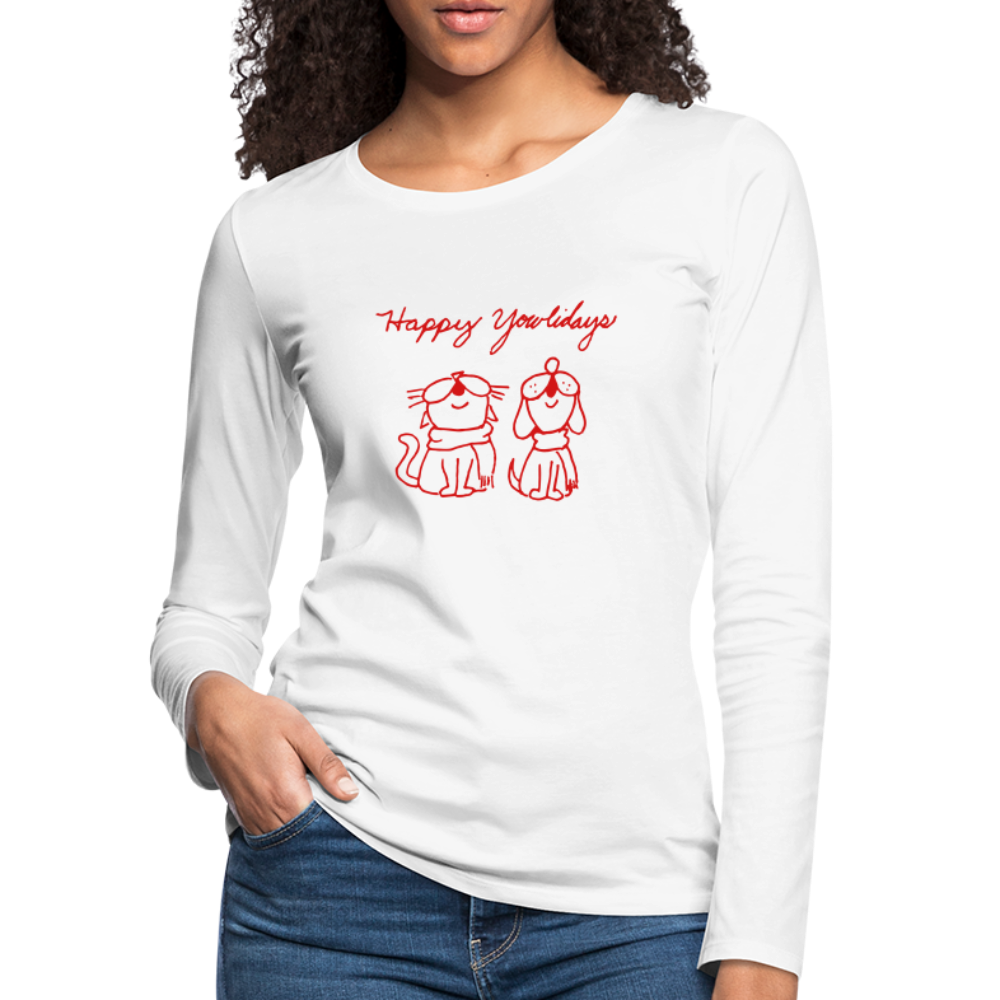 
                  
                    Happy Yowlidays Contoured Premium Long Sleeve T-Shirt - white
                  
                