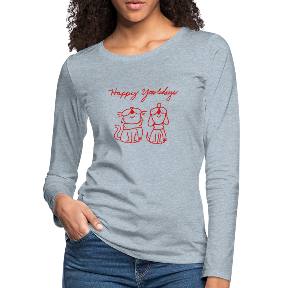 
                  
                    Happy Yowlidays Contoured Premium Long Sleeve T-Shirt - heather ice blue
                  
                