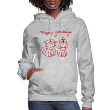 Load image into Gallery viewer, Happy Yowlidays Contoured Hoodie - heather gray