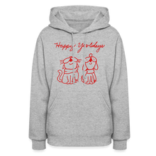 Load image into Gallery viewer, Happy Yowlidays Contoured Hoodie - heather gray