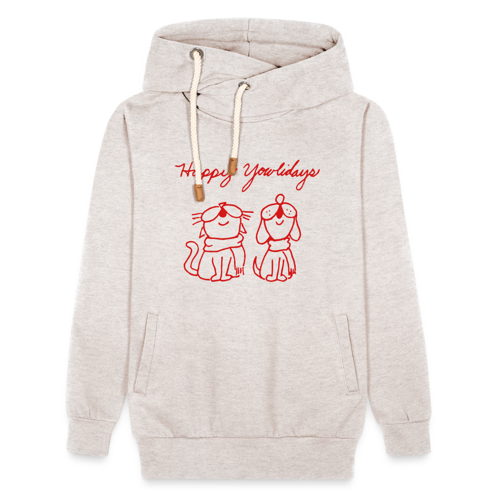 
                  
                    Happy Yowlidays Shawl Collar Hoodie - heather oatmeal
                  
                