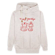 Load image into Gallery viewer, Happy Yowlidays Shawl Collar Hoodie - heather oatmeal